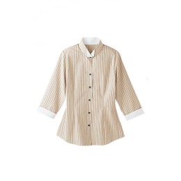 SKBB004 設計撞色領制服恤衫 水療休閒中心制服 條紋 襯衫專門店 SKBB004 設計撞色領制服恤衫 水療休閒中心制服 條紋 襯衫專門店